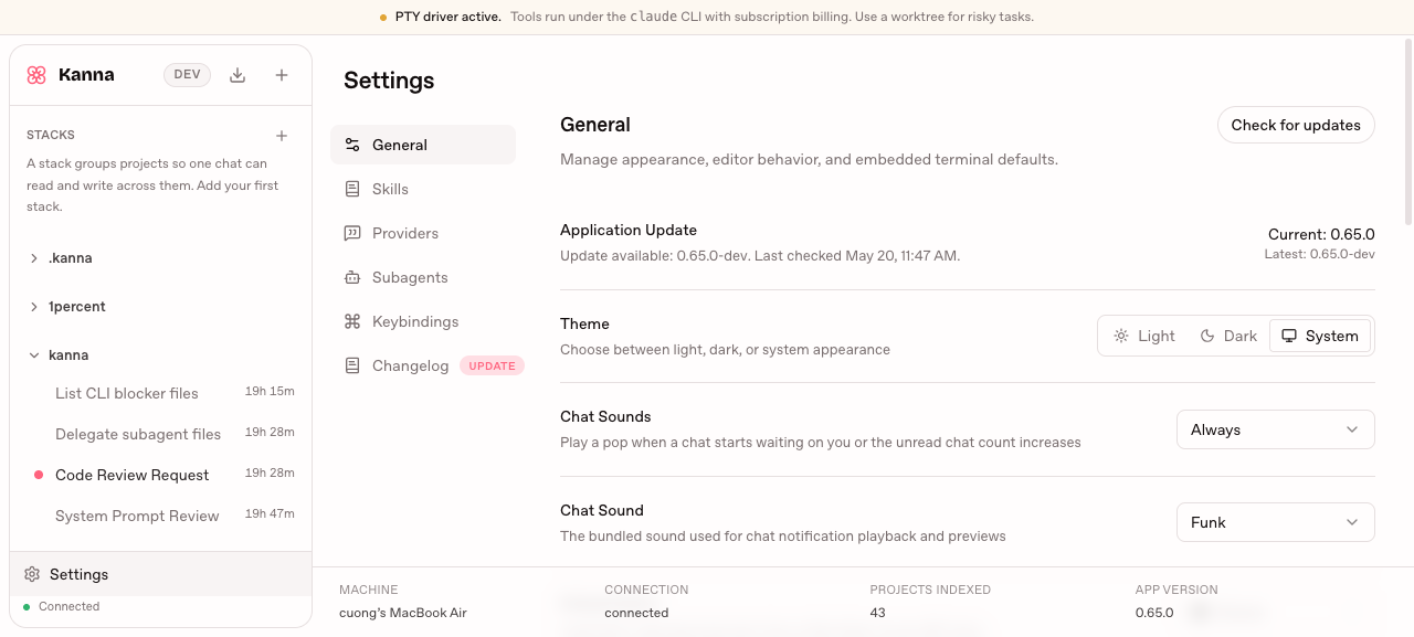 In-app self-update UI